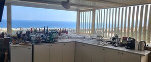 Fridge, toaster, cookware/dishes/utensils