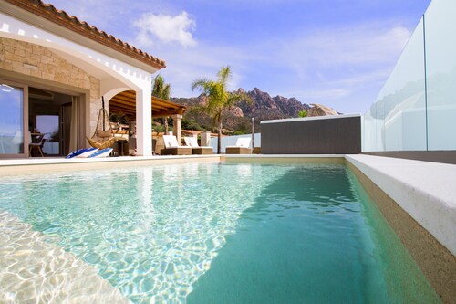 Mediterranean villa with private pool on Foxi Manna beach in Sardinia