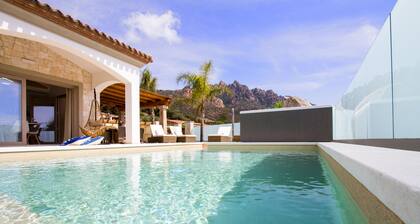 Mediterranean villa with private pool on Foxi Manna beach in Sardinia