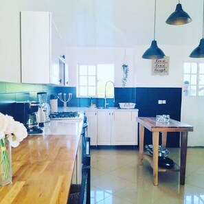 Kühlschrank, Ofen, Herdplatte, Wasserkocher mit Kaffee-/Teezubehör