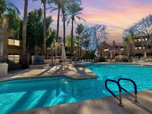 Outdoor pool, a heated pool - Kick Back w/ King Bed and Mountain & Pool Views (Scottsdale)