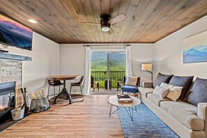 TV, fireplace, offices