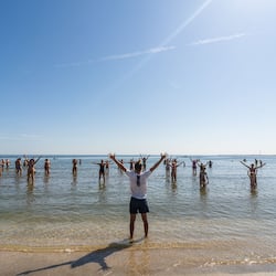 Private beach, white sand, beach volleyball, beach bar