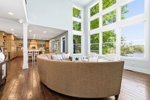 Smart TV, fireplace, video games, foosball