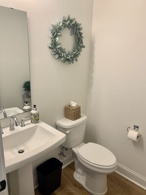 Shower, hair dryer, towels, soap - Wonderful New Townhome Steps to Downtown Greenville  (Greenville)