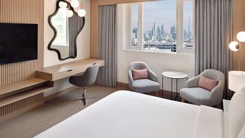 Egyptian cotton sheets, premium bedding, down duvets, minibar