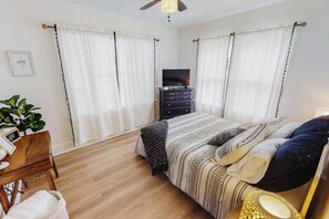 2 bedrooms, iron/ironing board, travel crib, WiFi