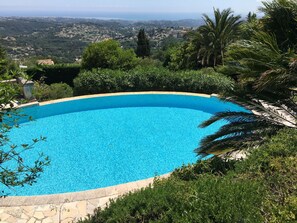 Outdoor pool - In Villa Apartment 4p exceptional view, private pool and private parking  (Vence)