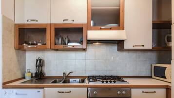 Kühlschrank, Mikrowelle, Ofen, Herdplatte