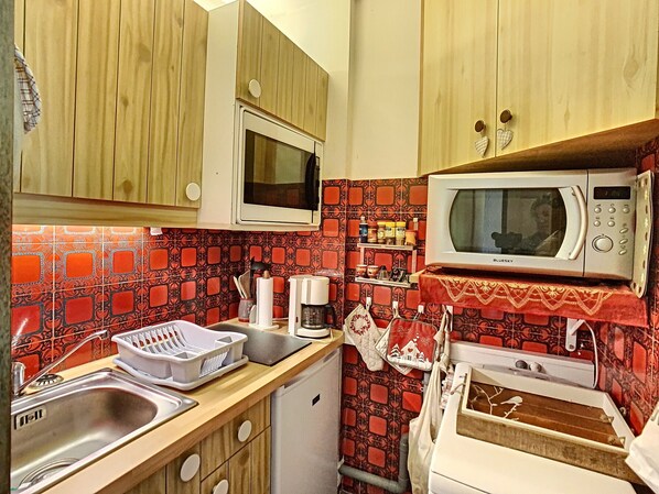Private kitchen - Cozy studio at the foot of the slopes in Combloux (Combloux)