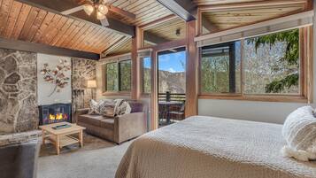 1 bedroom, desk, iron/ironing board, travel crib