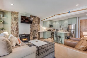 Smart TV, chimenea, reproductor de DVD