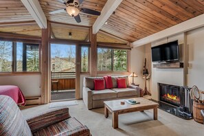 Smart TV, fireplace, DVD player