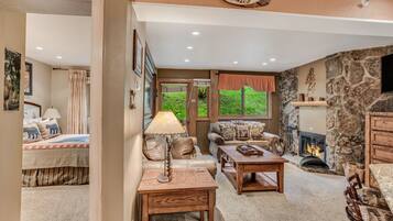 Smart TV, chimenea, reproductor de DVD