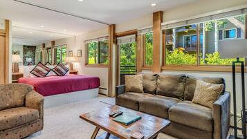 Smart TV, fireplace, DVD player