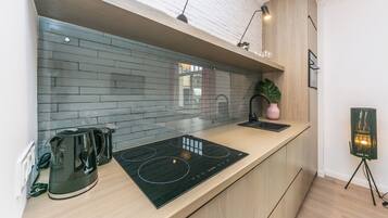 Classic Apartment | Private kitchenette | Full-sized fridge, stovetop, dishwasher, toaster