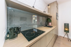 Classic Apartment | Private kitchenette | Full-size fridge, stovetop, dishwasher, toaster