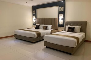 Desk, free WiFi, bed sheets