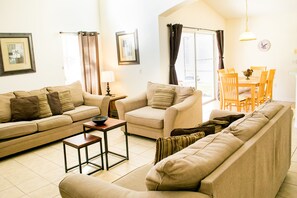 TV, DVD player, ping pong