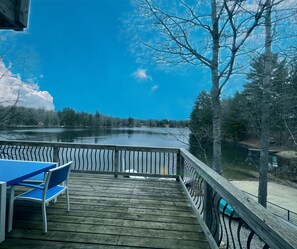 Outdoor dining - Pool table! Waterfront home on Perch Lake outside Traverse City (South Boardman)