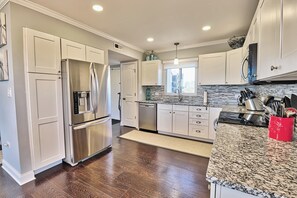 Fridge, microwave, oven, stovetop - Fourth Floor Condo Across from Beach Access, Balcony, Pool, Grill Area, Elevator (Pawleys Island)