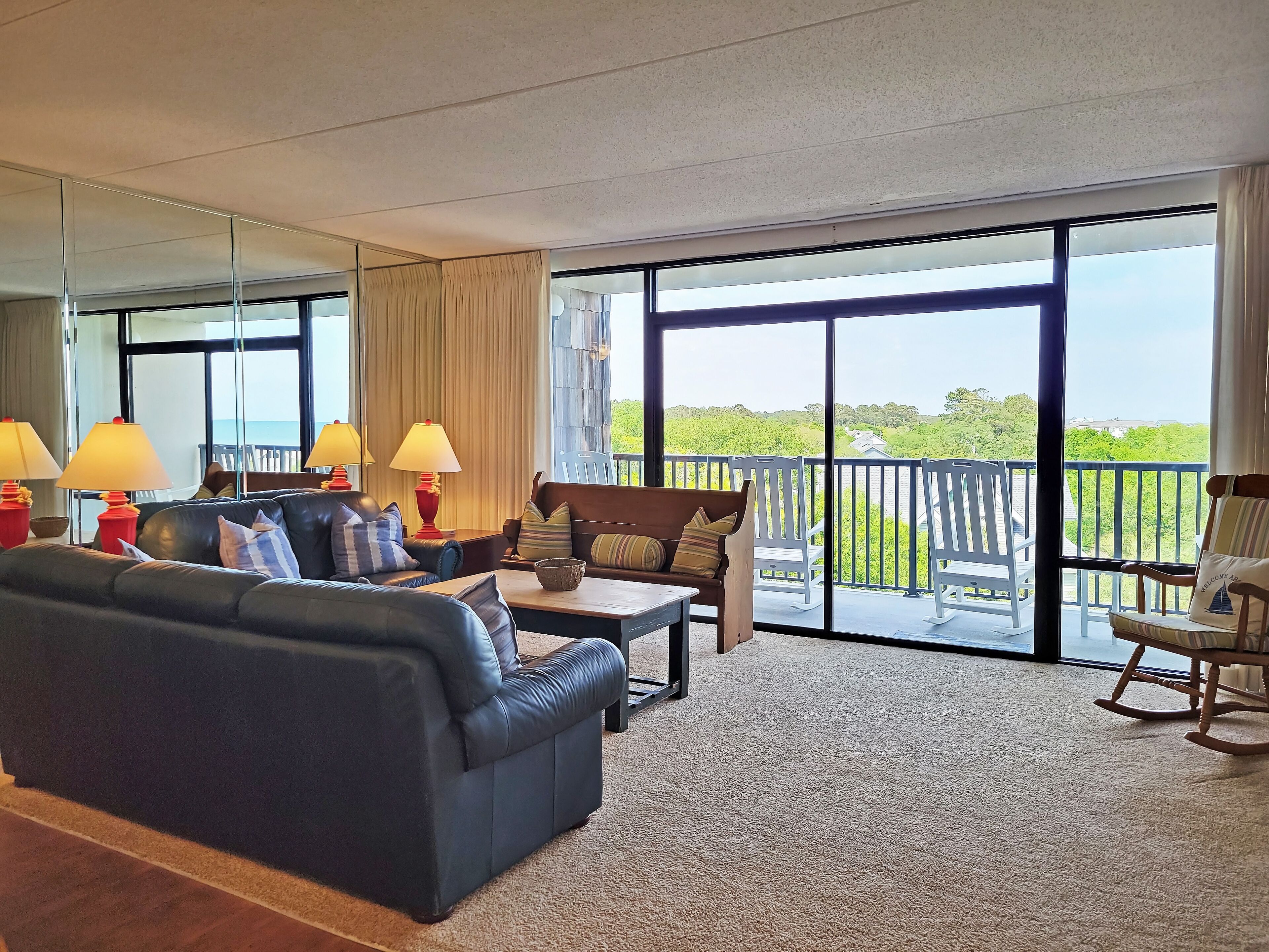 Second row condo, 5th floor, beach access across road, balcony, pool, grill area