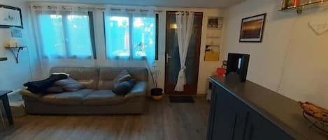 TV, fireplace, DVD player, books