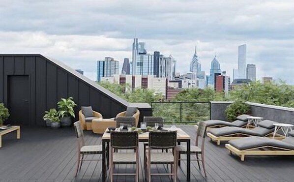 Outdoor dining - Sosuite | Studio Loft w W/D, Gym, Lounge (Philadelphia)