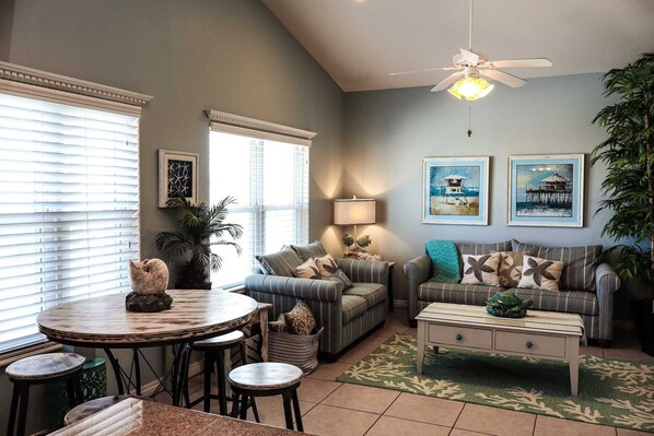 Condo, 2 Bedrooms | Living area | TV - Sea Dreams 3 2 Bedroom Condo by RedAwning (South Padre Island)