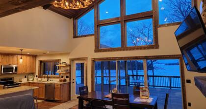 Private Newly Built Woman Lake Cabin with Detached Barn Style Bunk House