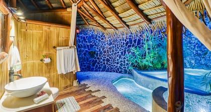 Spectacular beachfront & tropical home with a shared pool, W/D, lanai, hammock