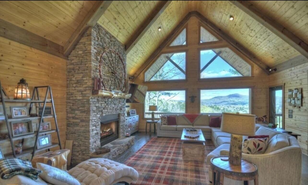 Smart TV, fireplace, DVD player, books