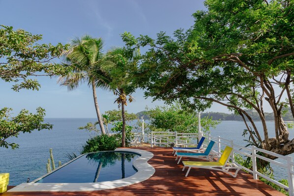 Outdoor pool - Beach front villa surrounded by ocean views, steps from the beach (Playa Flamingo)