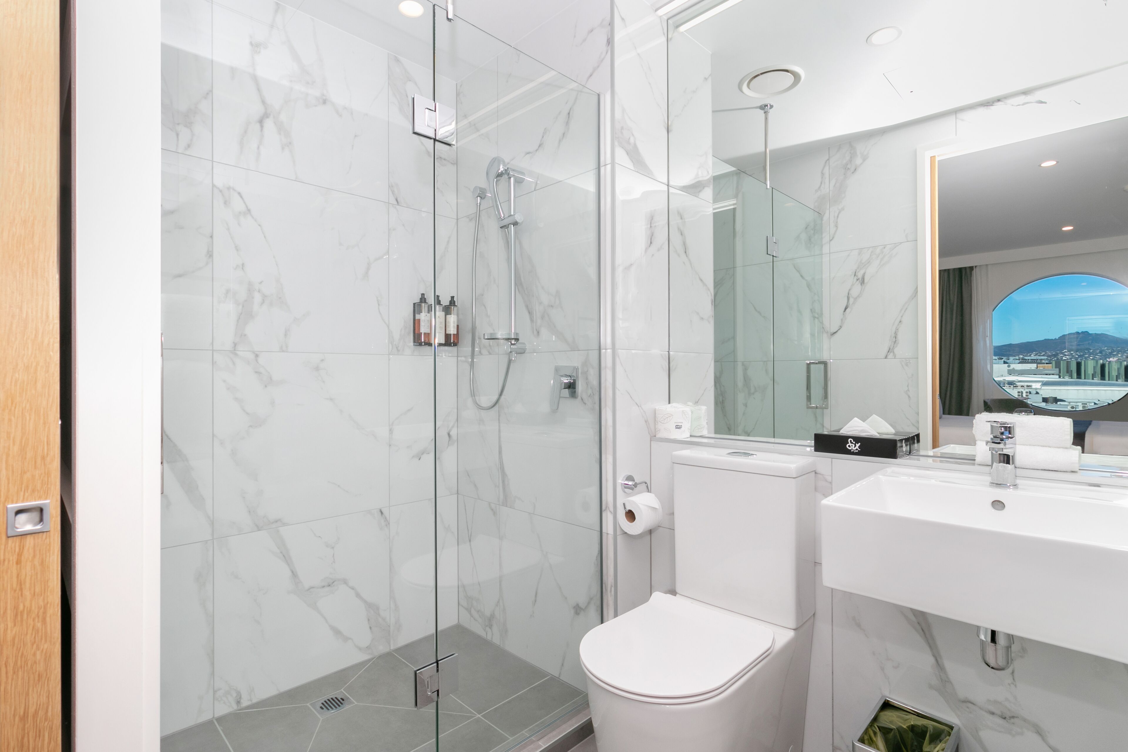 executive suite, 1 king bed with sofa bed | bathroom | shower, eco-friendly toiletries, hair dryer, towels