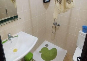 Shower, bidet, towels