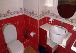 Shower, bidet, towels