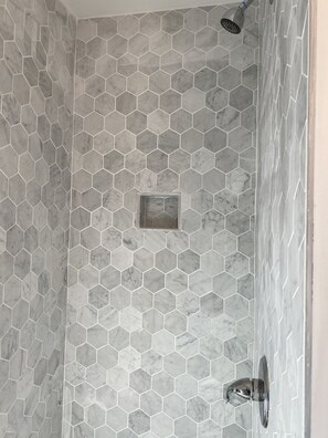 Combined shower/bathtub - New 3BR/2baths; 1 block to Casino Pier and Beach! Rear Unit of two unit house. (Seaside Heights)