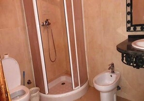 Shower, bidet, towels