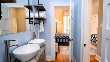 Hair dryer, towels