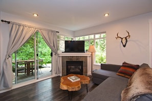 TV, fireplace, streaming services
