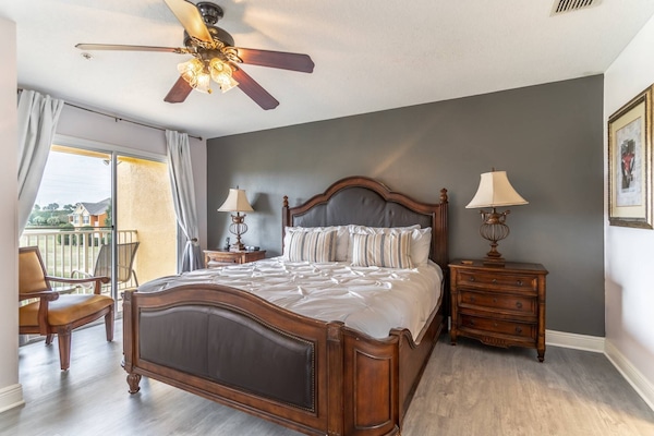 Second Floor King Master Bedroom w/En-Suite Bathroom, Flat Screen TV and Private Balcony