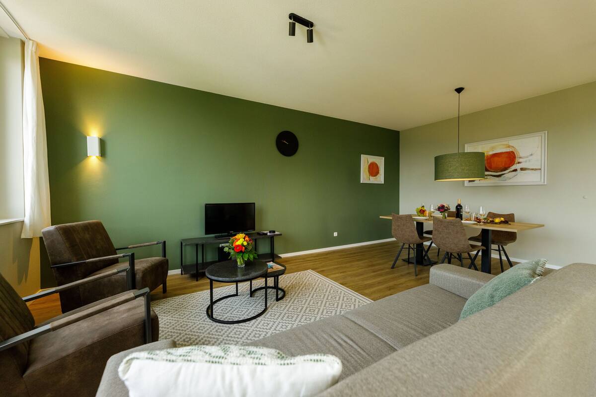 Appartement Ammersee Comfort | 起居區 | 平面電視、 DVD 播放機