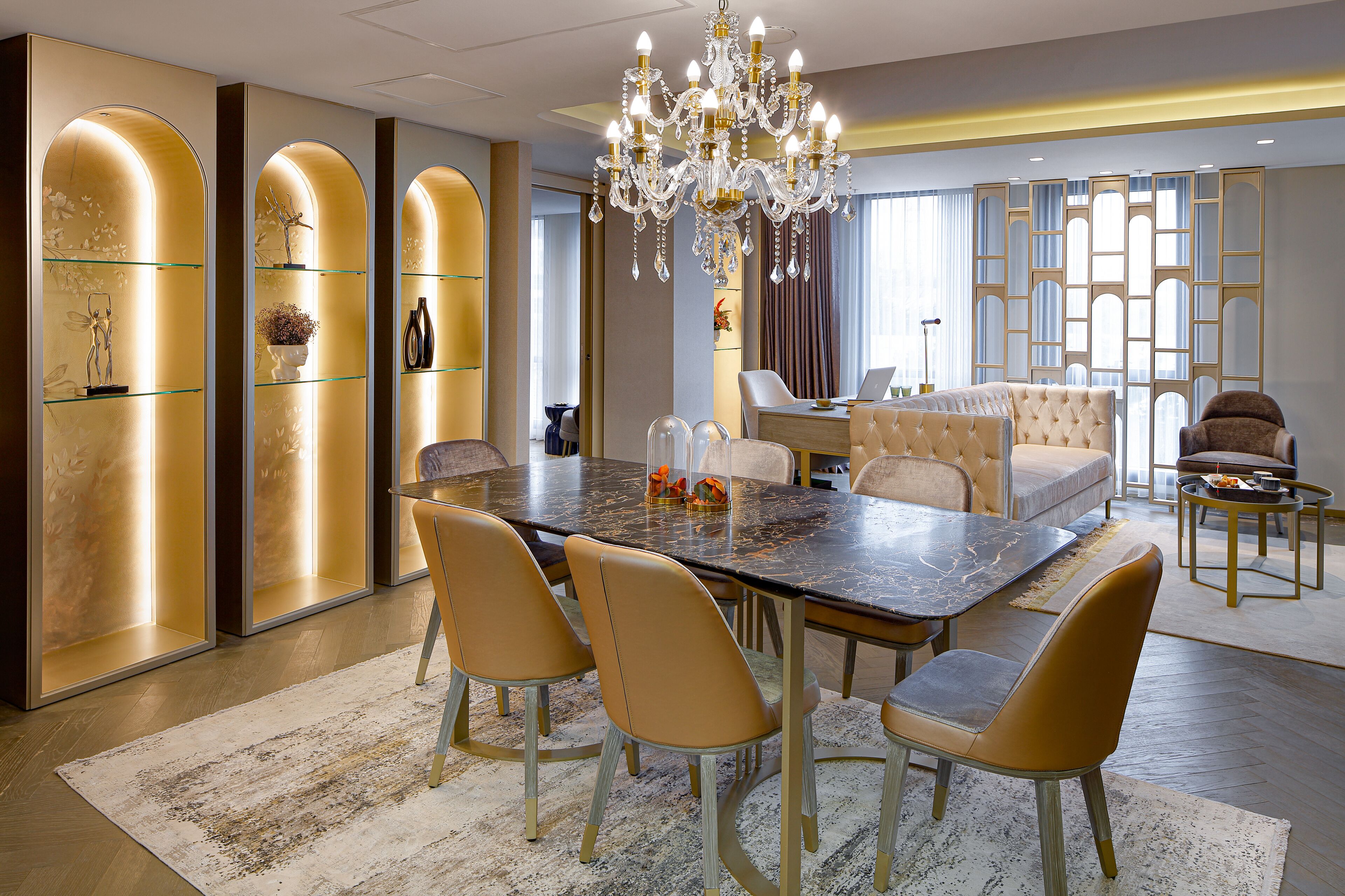 presidential suite | living area | 42-inch flat-screen tv with satellite channels, tv