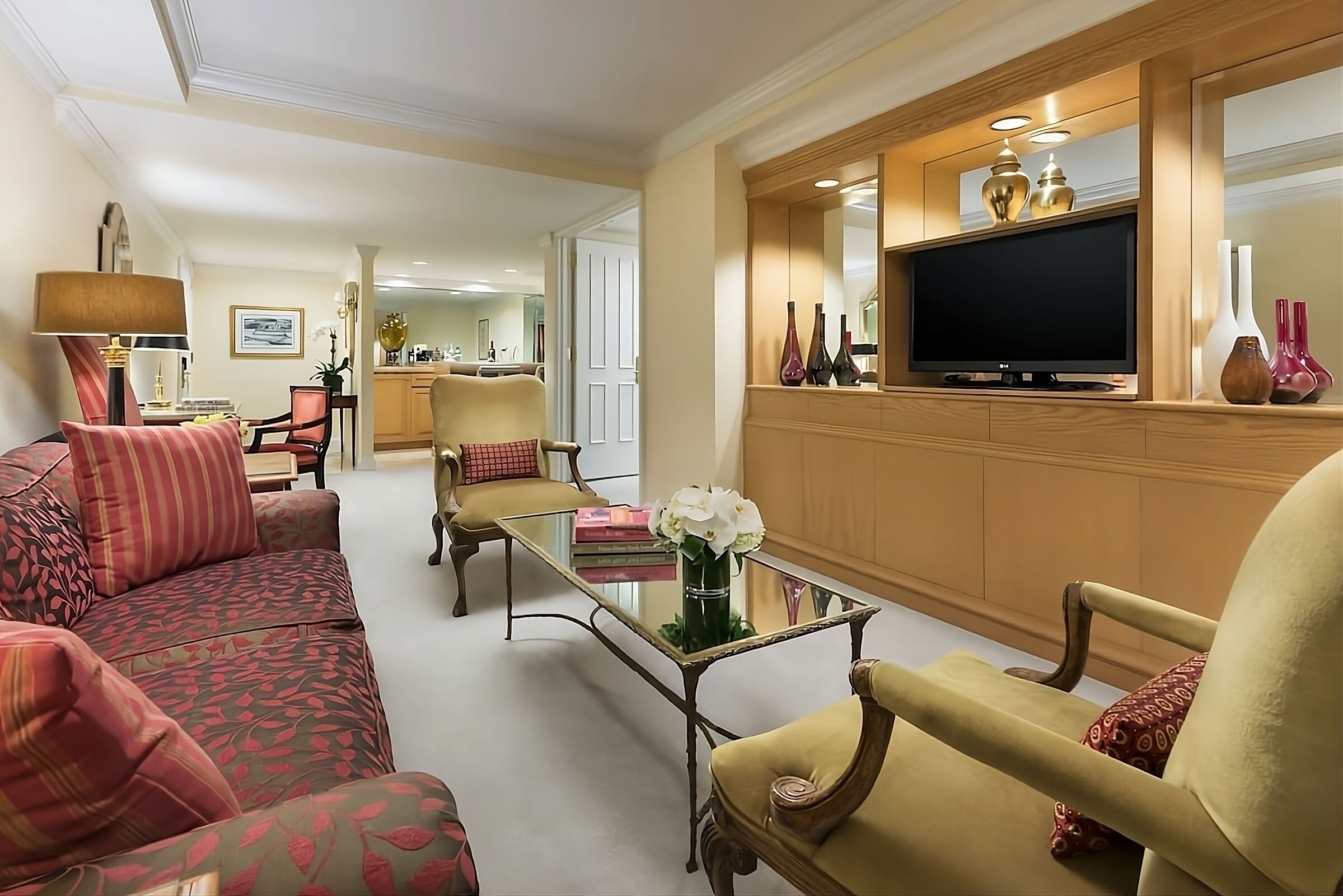Lounge in style with built-in entertainment and roomy seating.