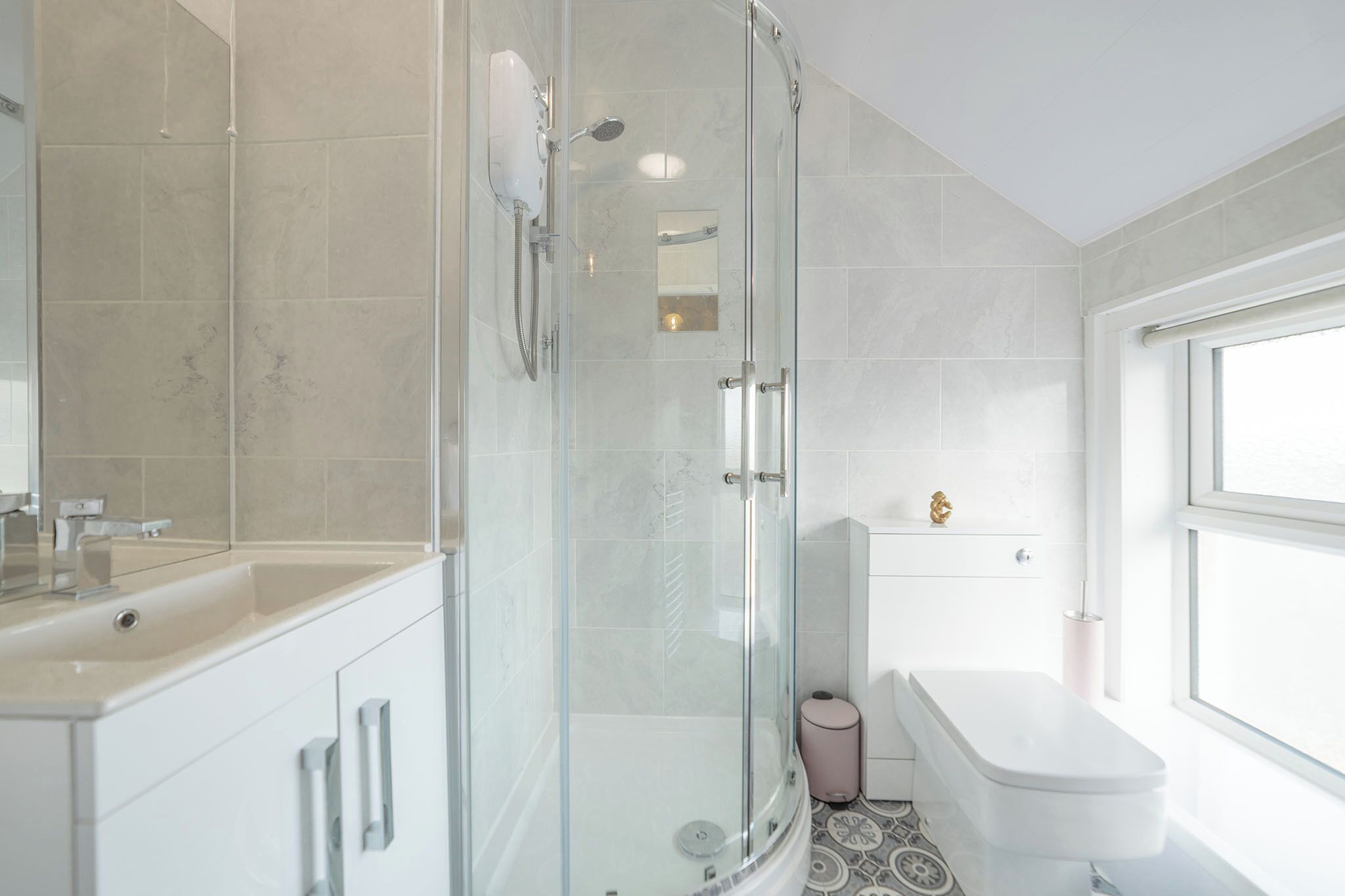 Shower, hair dryer