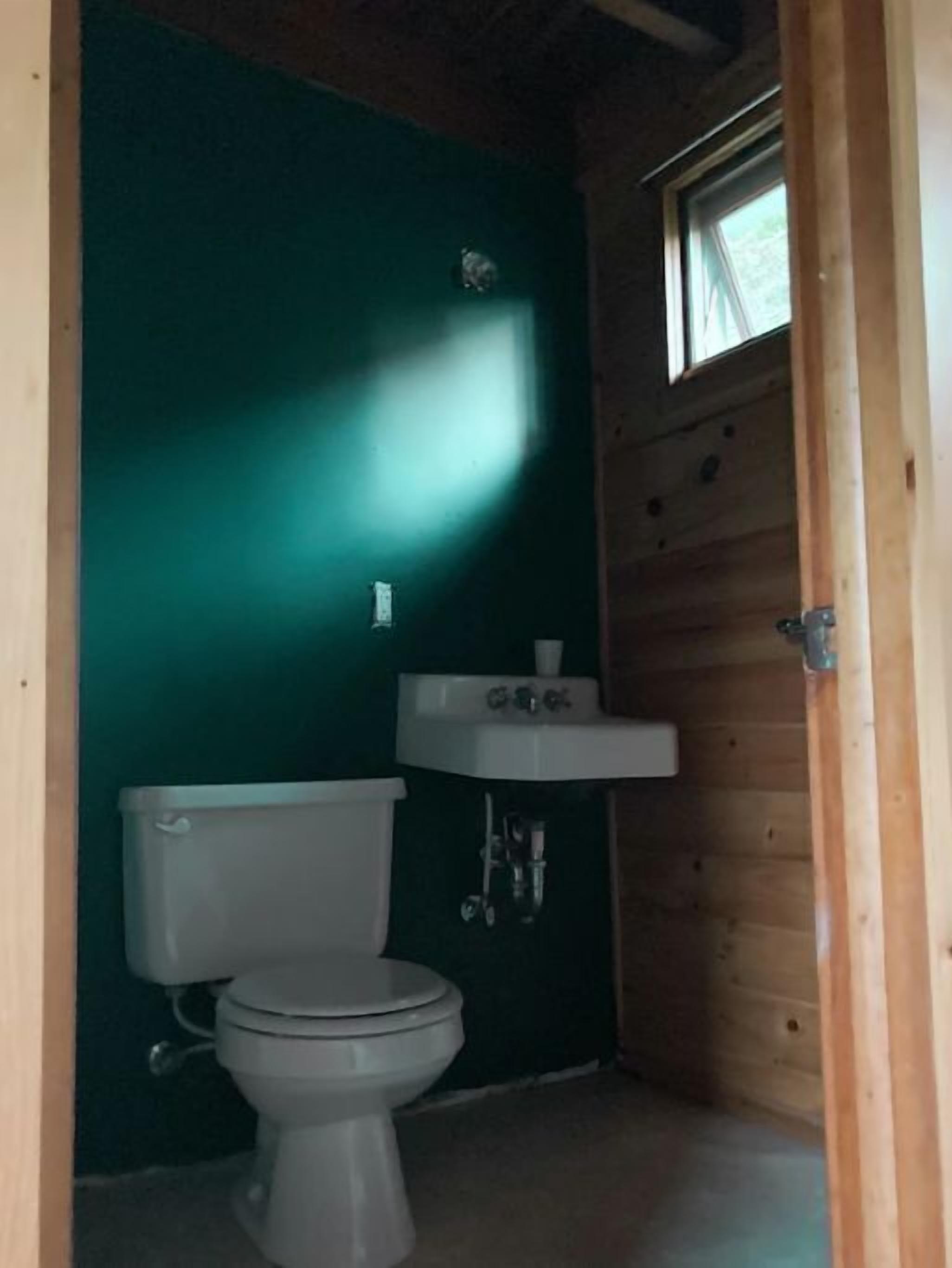 Shower, towels, soap, toilet paper