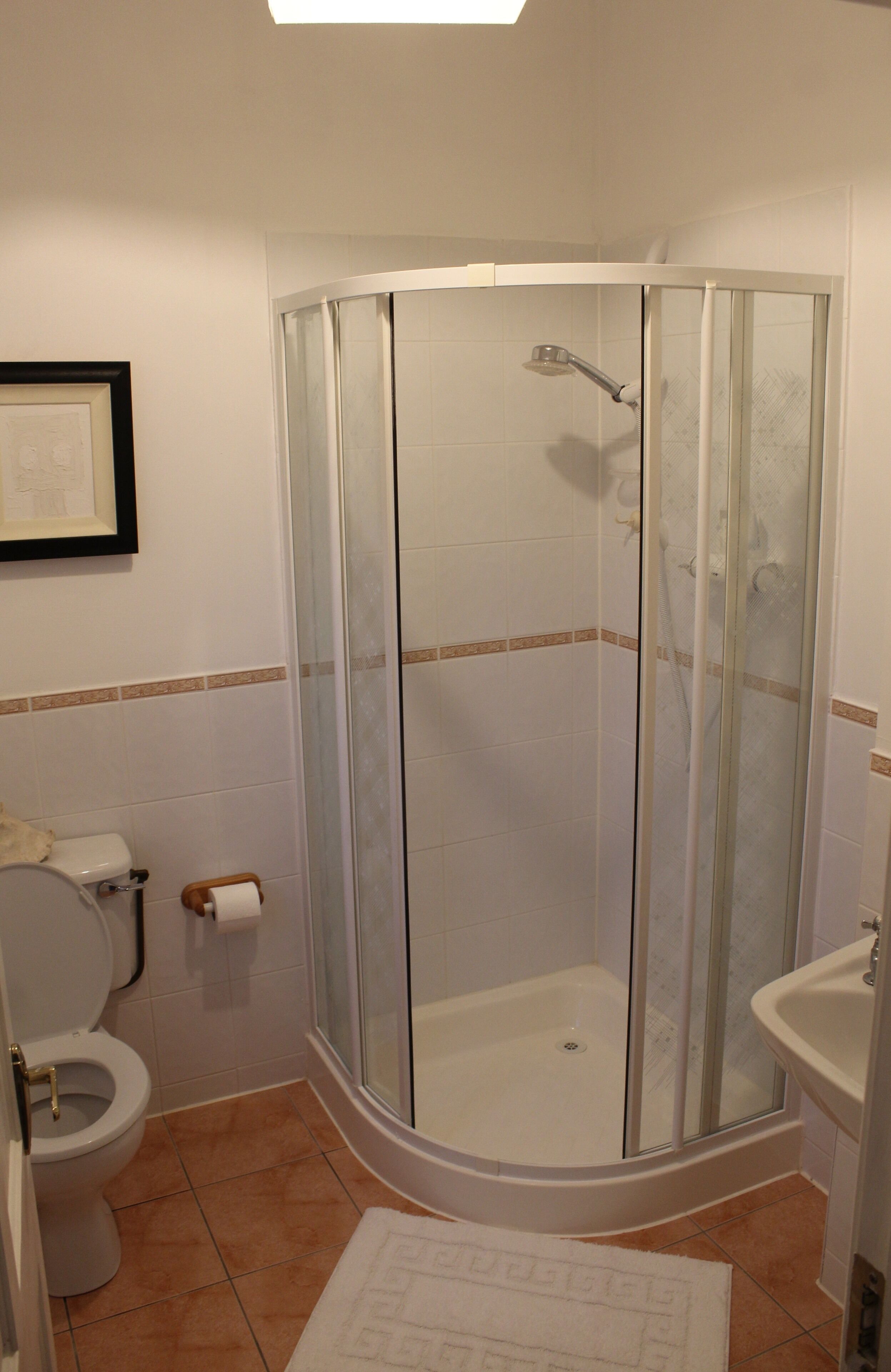 Bathtub, hair dryer, towels, soap