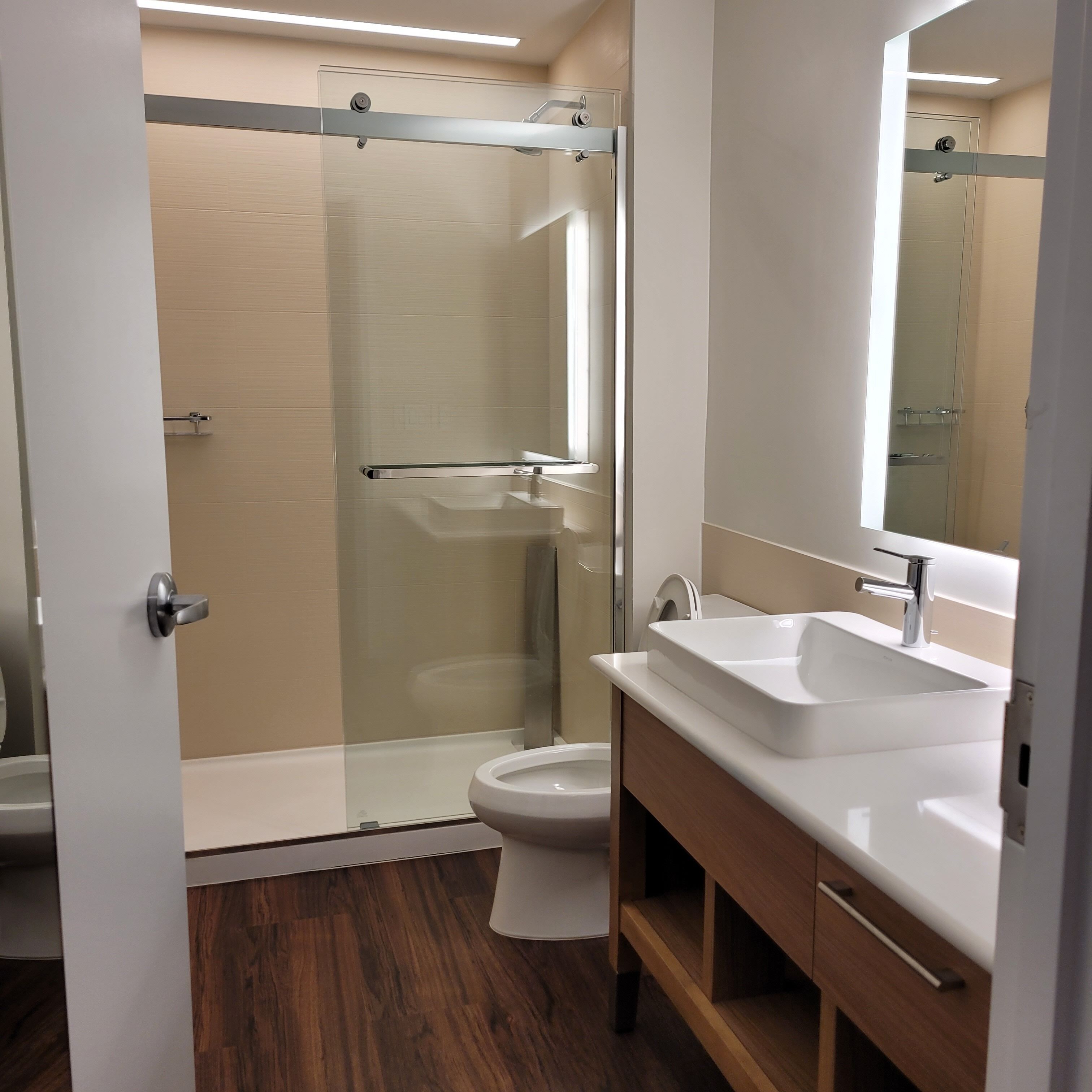 free toiletries, hair dryer, towels