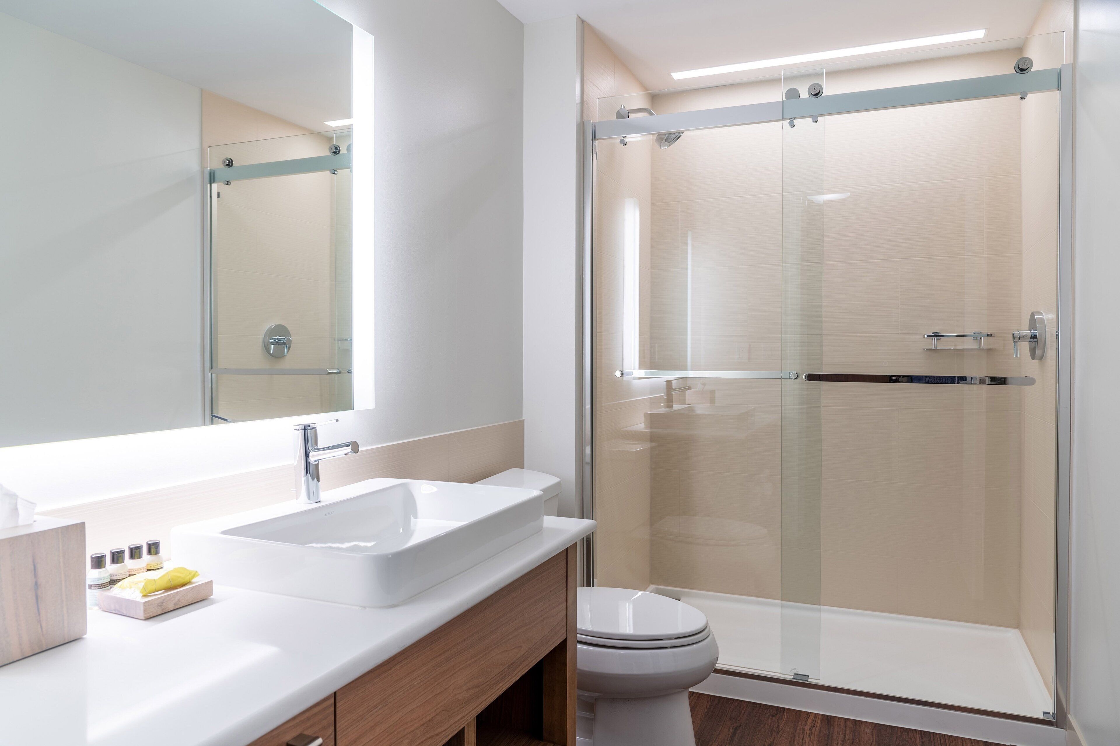 free toiletries, hair dryer, towels