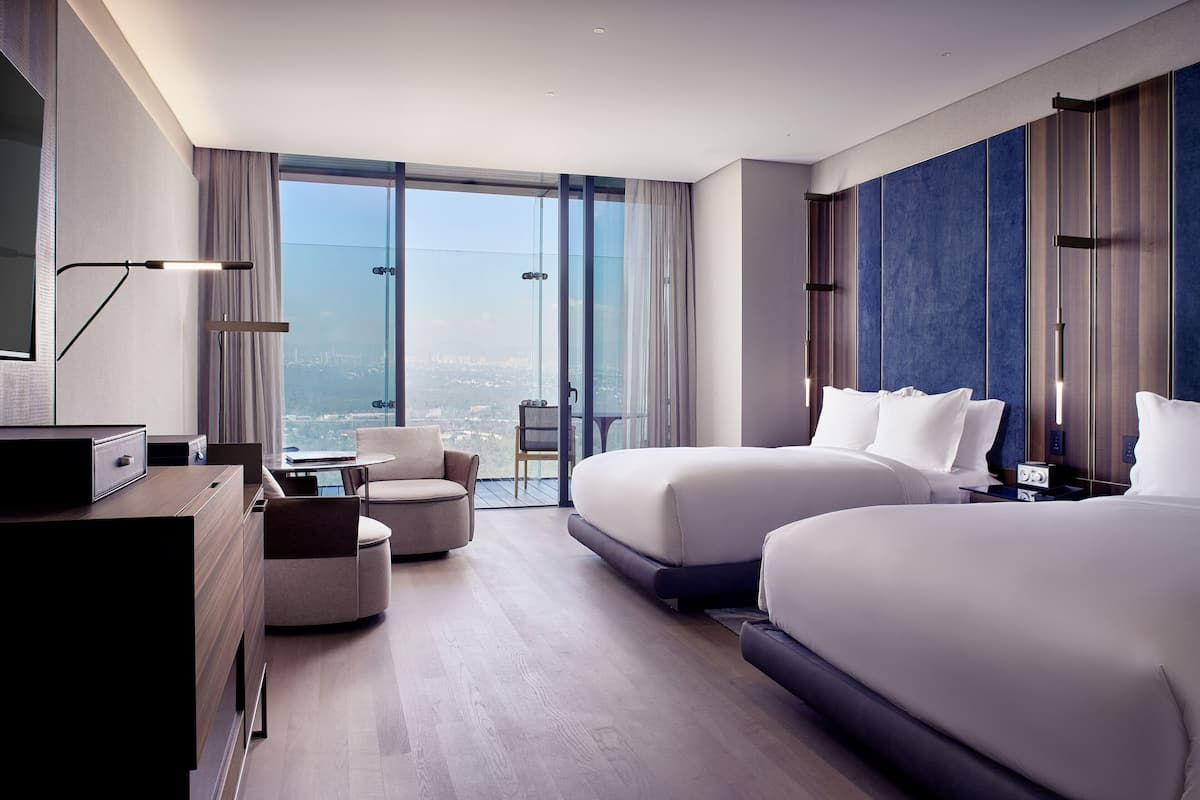 Deluxe Room, 2 Queen Beds, Park View (Terrace) | Premium bedding, minibar, in-room safe, desk